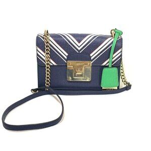 Aldo Navy/Green Colourblock Crossbody Chain Purse